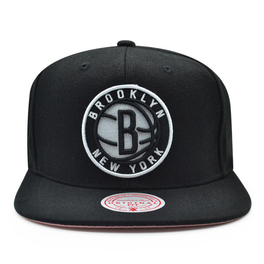 Brooklyn Nets Mitchell & Ness ALL LOVE Snapback Hat - Black/Pink Bottom