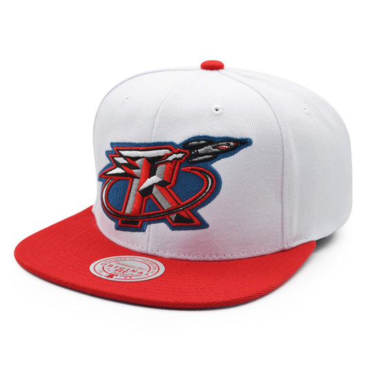 Houston Rockets Mitchell & Ness RELOAD Snapback NBA Hat - White/Red/Sky Bottom