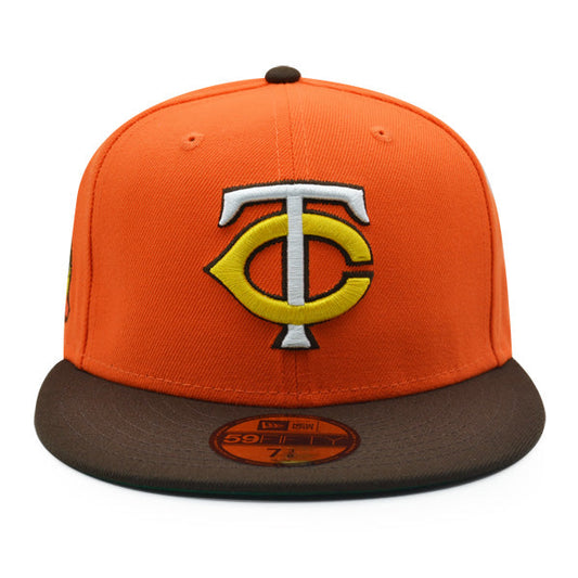 Minnesota Twins 60 SEASONS Exclusive New Era 59Fifty Fitted Hat – Orange/Brown