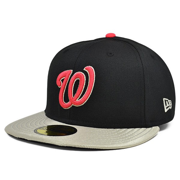 Washington Nationals CUSTOM Black/Lava Red FITTED 59Fifty New Era MLB Hat