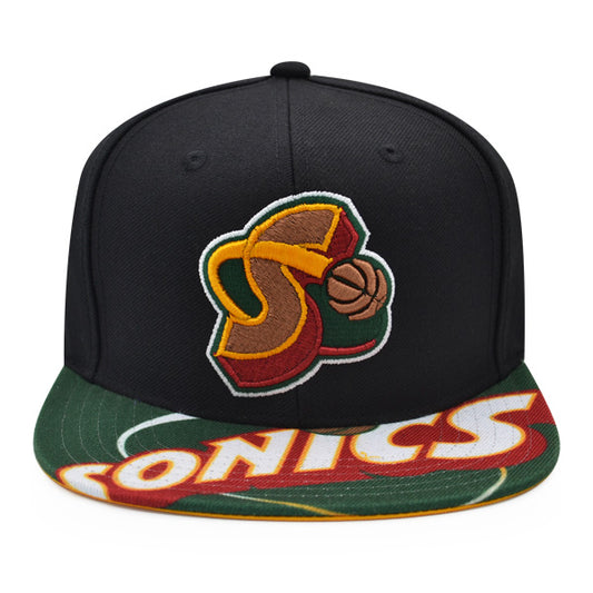 Seattle Supersonics Mitchell & Ness SWINGMAN POP Snapback Hat - Black