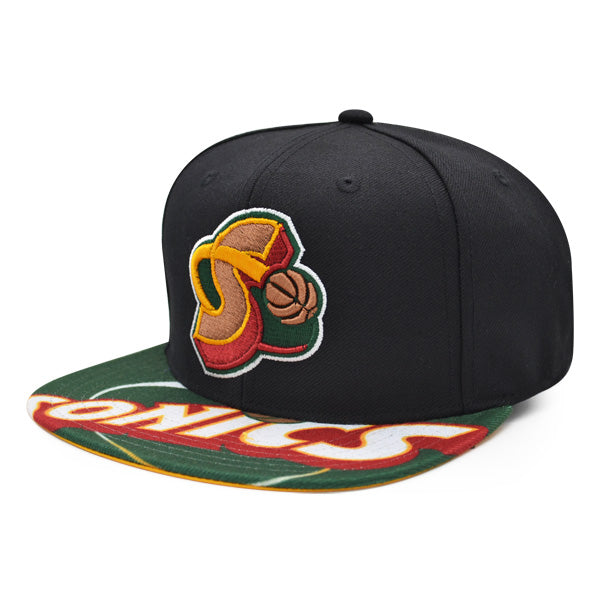 Seattle Supersonics Mitchell & Ness SWINGMAN POP Snapback Hat - Black