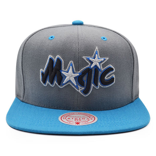 Orlando Magic Mitchell & Ness RELOAD Snapback NBA Hat - Gray/Blue/Black Bottom