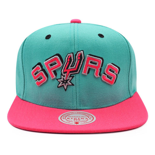 San Antonio Spurs Mitchell & Ness RELOAD Snapback NBA Hat - Teal/Pink/Black Bottom