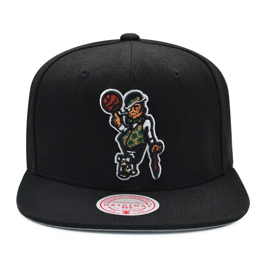 Boston Celtics NBA Mitchell & Ness GOT GAME Snapback Hat - Black/Gray Bottom