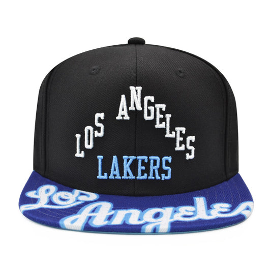 Los Angeles Lakers Mitchell & Ness SWINGMAN POP Snapback Hat - Black/Sky