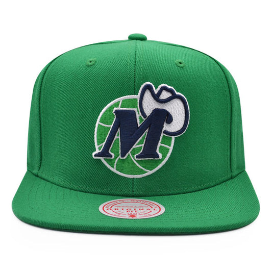 Dallas Mavericks NBA Mitchell & Ness THE GAMBLER LOGO Snapback Hat - Green