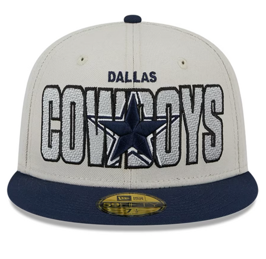 Dallas Cowboys New Era 2023 NFL Draft On-Stage 59FIFTY Fitted Hat - Stone/Navy