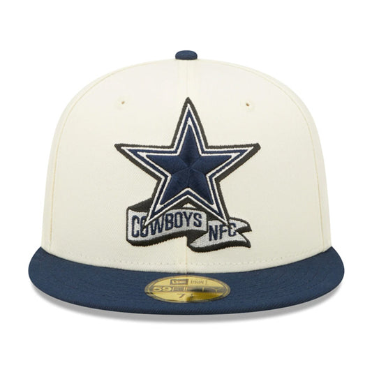 Dallas Cowboys New Era 2022 NFL Sideline 59FIFTY Fitted Hat - Chrome/Navy