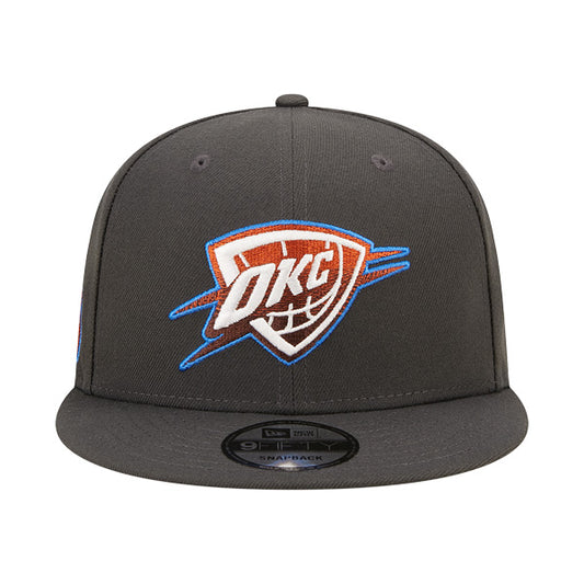 Oklahoma City Thunder New Era NBA 2022-23 CITY EDITION Alternate 9Fifty Snapback Hat - Gray/Orange/Blue