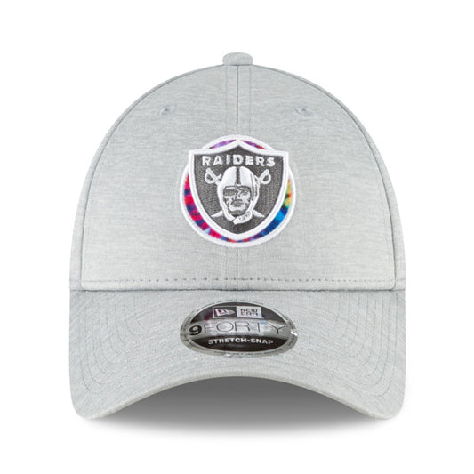 Las Vegas Raiders New Era 2020 NFL Crucial Catch Coaches 9FORTY Snapback Hat - Heather Gray